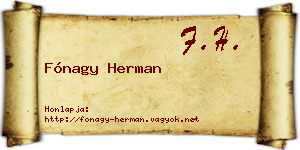 Fónagy Herman névjegykártya