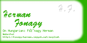 herman fonagy business card
